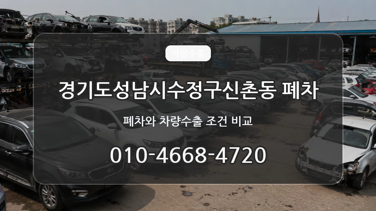 경기도성남시수정구신촌동 폐차 서류형