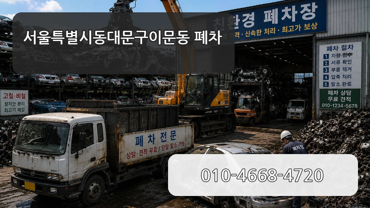 서울특별시동대문구이문동 폐차 주의사항형