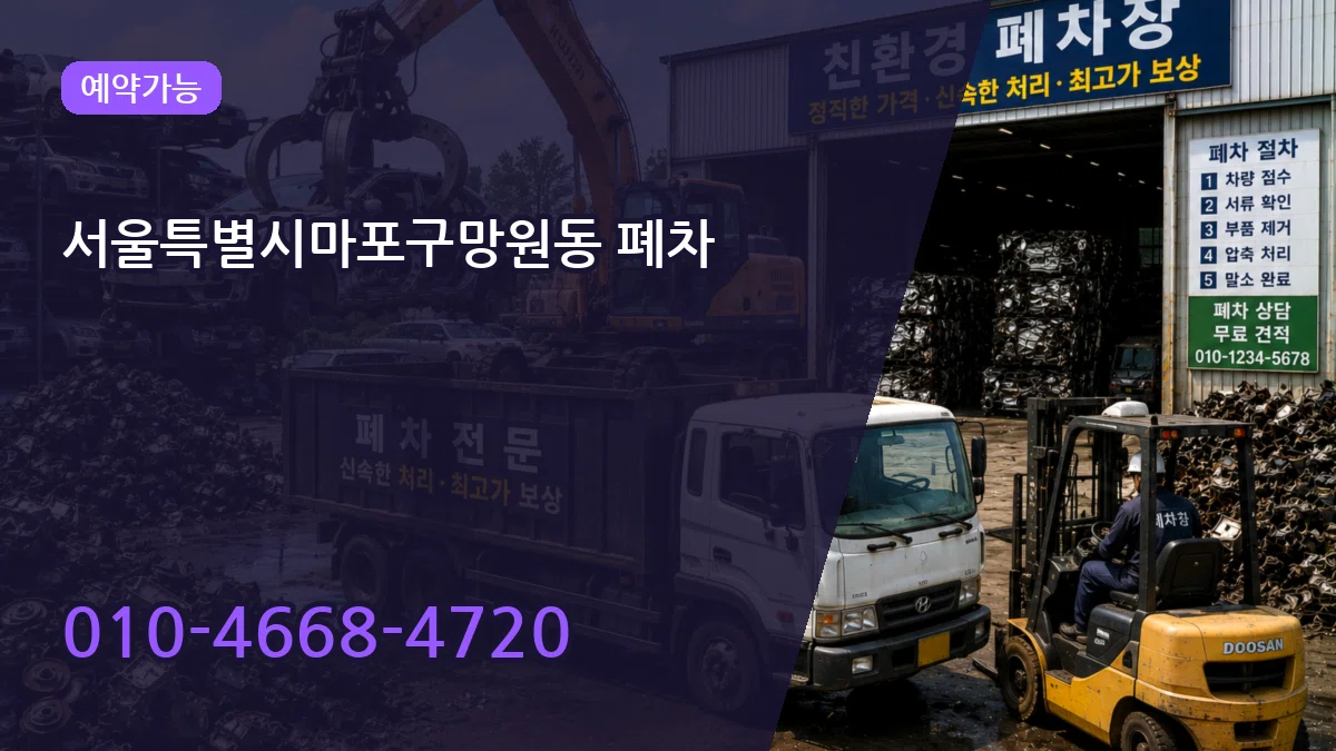 서울특별시마포구망원동 폐차 주의사항형