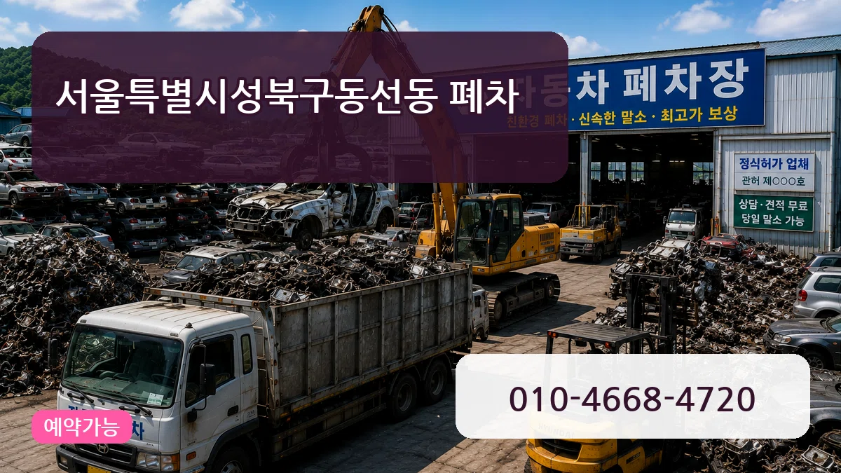 서울특별시성북구동선동 폐차 정보형