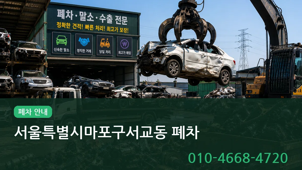 서울특별시마포구서교동 폐차 서울특별시마포구서교동 폐차 차량 처리 안내 이미지 1