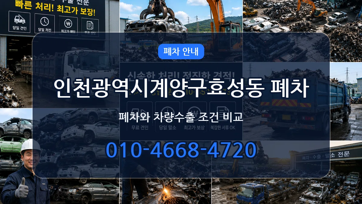 인천광역시계양구효성동 폐차 인천광역시계양구효성동 폐차 차량 처리 안내 이미지 3